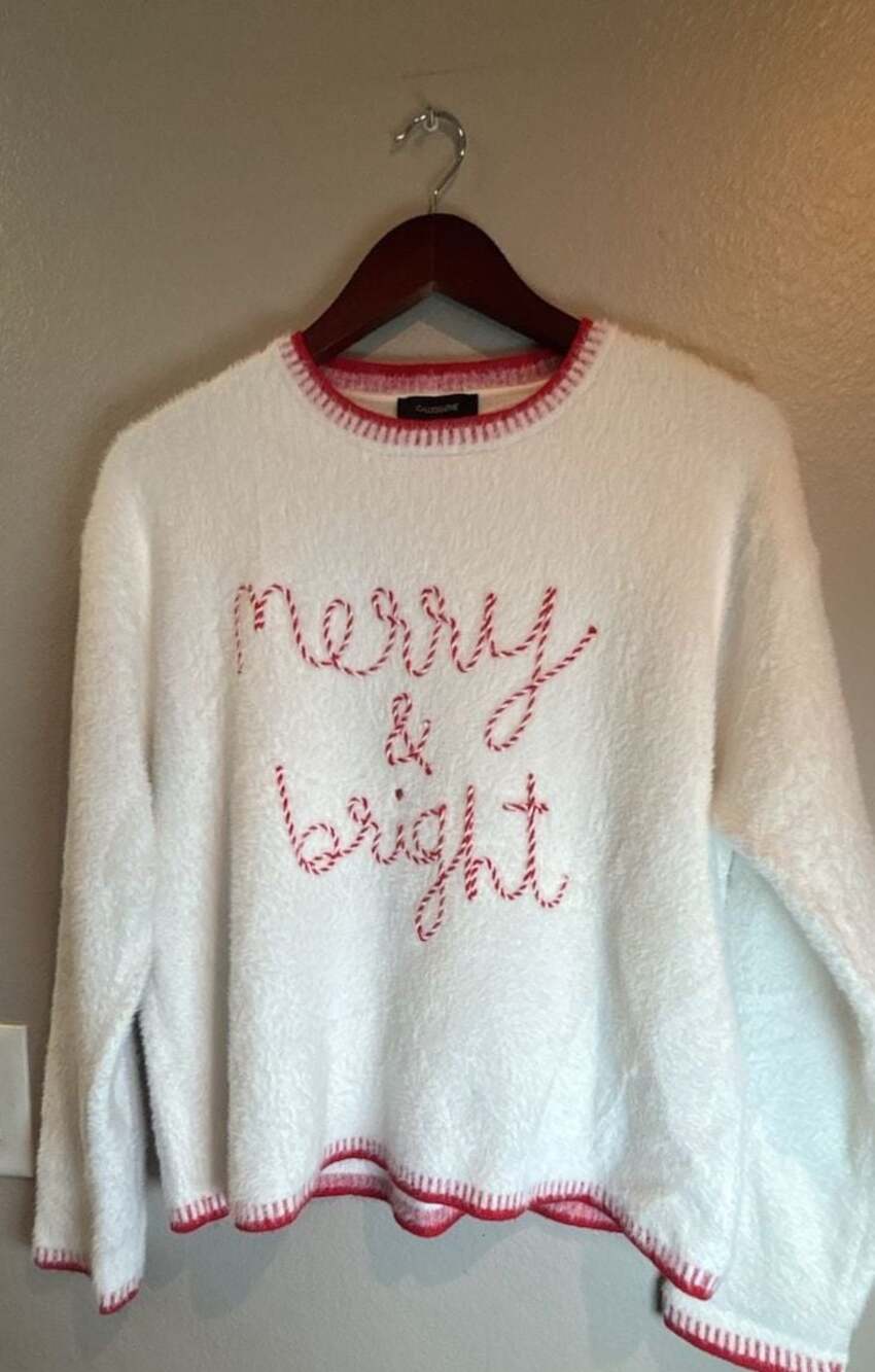 Calligraphie Merry & Bright Cozy Knit Christmas Sweater Sz M